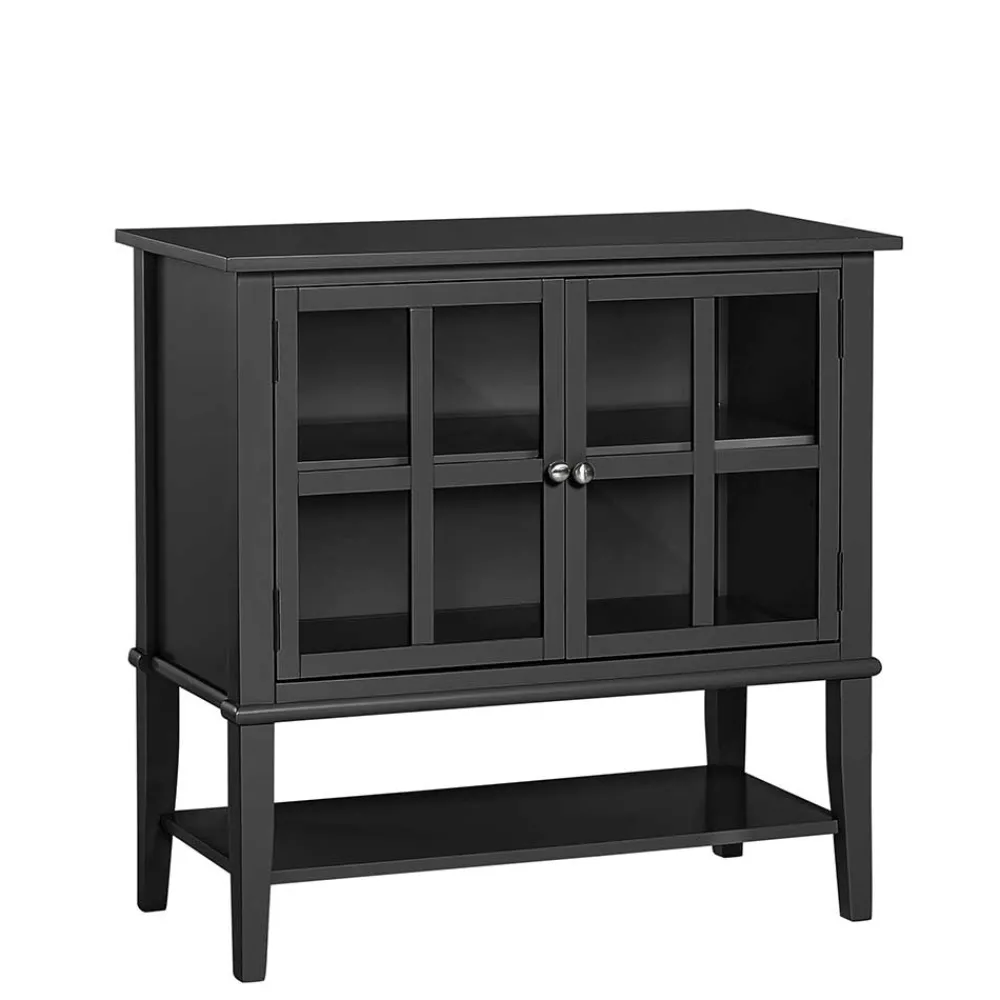 Wohnen 2-türiger Glasschrank in Schwarz - Epiros