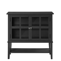 Wohnen 2-türiger Glasschrank in Schwarz - Epiros