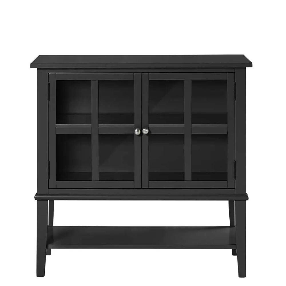 Wohnen 2-türiger Glasschrank in Schwarz - Epiros