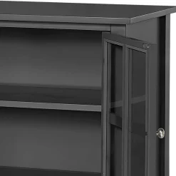 Wohnen 2-türiger Glasschrank in Schwarz - Epiros