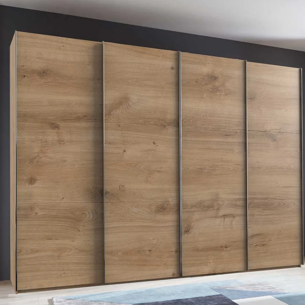 Wohnen Kleiderschränke|Kleiderschränke*4-türiger Gleittürenschrank in Plankeneiche - Dagidoyo