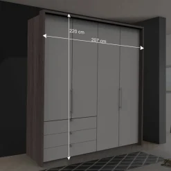 Wohnen 2-türiger Gleittürenschrank mit drei Schubladen - Tivierto