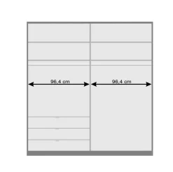 Wohnen 2-türiger Gleittürenschrank mit drei Schubladen - Tivierto