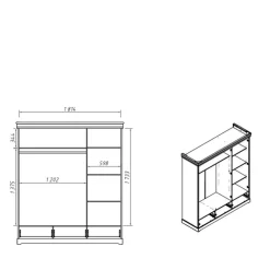 Wohnen 3-türiger Holz-Schlafzimmerschrank in Weiß - Presto