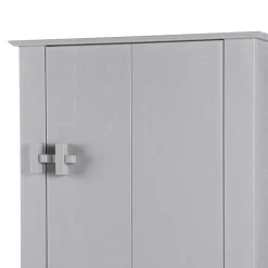 Wohnen Massivholzmöbel|Loft Möbel*1-türiger Kiefer Schrank in hellem Grau - Ennyano