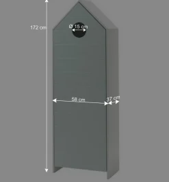 Wohnen Kinderkleiderschränke|Kindermöbel*1-türiger Kinderschrank in Hausform 58x172x37 - Indefiva