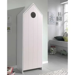 Wohnen Kinderkleiderschränke|Kindermöbel*1-türiger Kinderzimmerschrank in Hausoptik - Indefiva
