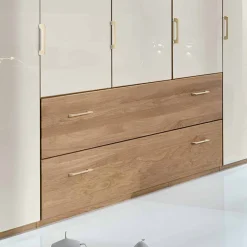 Wohnen 5-türiger Kleiderschrank Anglesia in Creme und Eiche