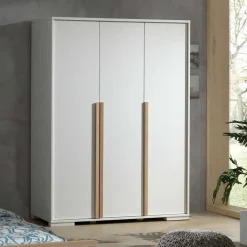 Wohnen Weiße Möbel|Jugendzimmerschränke*3-türiger Kleiderschrank in Weiß - Eldrus