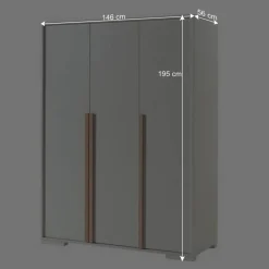 Wohnen Weiße Möbel|Jugendzimmerschränke*3-türiger Kleiderschrank in Weiß - Eldrus