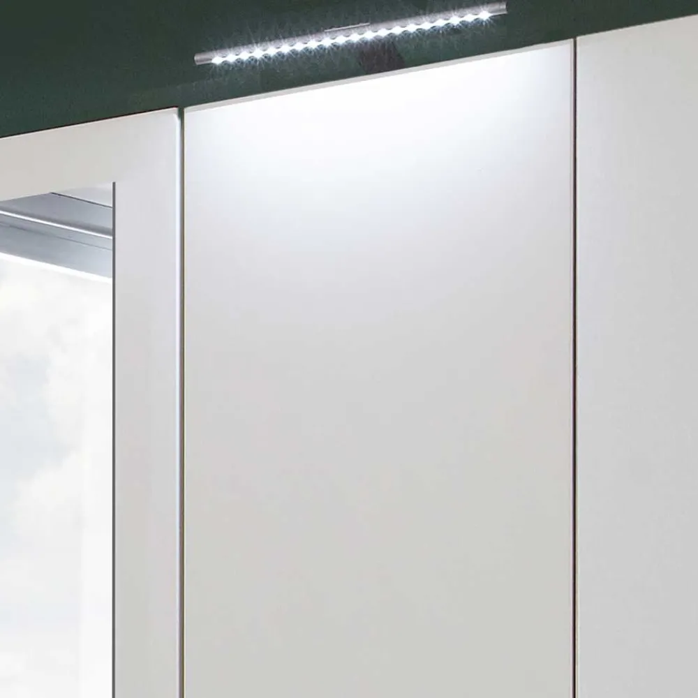 Wohnen Kleiderschränke*6-türiger Kleiderschrank in Weiß mit Spiegel - Furcia