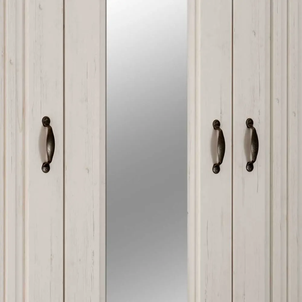 Wohnen Kleiderschränke|Kleiderschränke*3-türiger Kleiderschrank in Weiß & Eiche Dekor - Malvissa