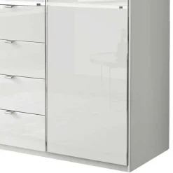 Wohnen 3-türiger Kleiderschrank in Weiß Glasfront - Rocca