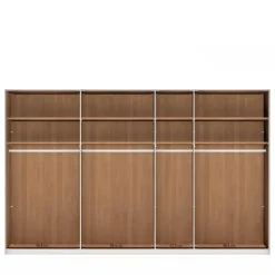 Wohnen 7-türiger Kleiderschrank in Weiß Glas - Dilacco