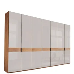 Wohnen 7-türiger Kleiderschrank in Weiß Glas - Dilacco