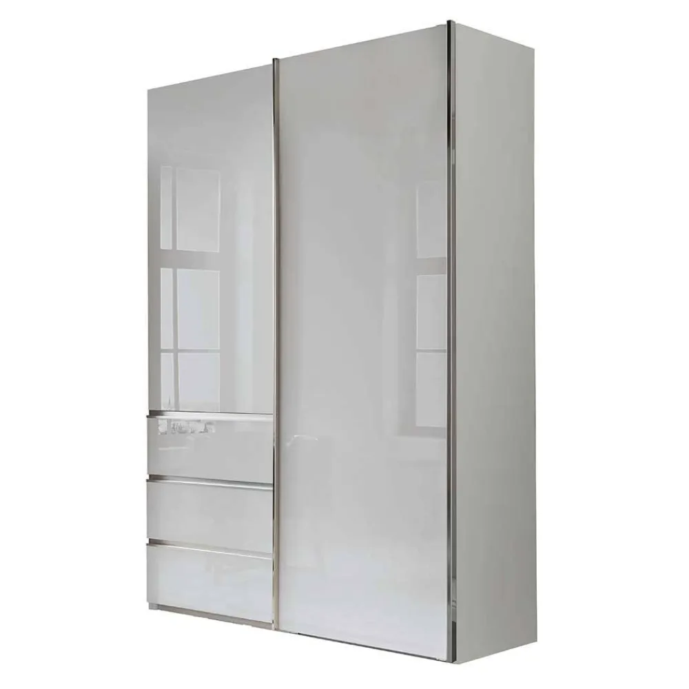 Wohnen 2-türiger Kleiderschrank in Weiß Glas - Heralisa