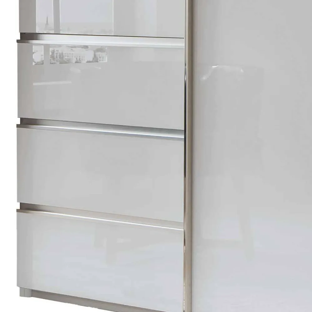 Wohnen 2-türiger Kleiderschrank in Weiß Glas - Heralisa