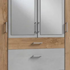 Wohnen 4-türiger Kleiderschrank in Plankeneiche NB - Anca