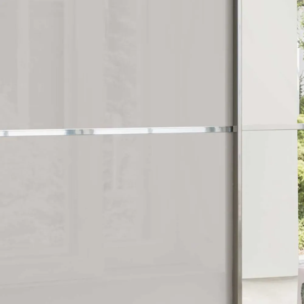 Wohnen 2-türiger Kleiderschrank in Hellgrau & Braun - Sabelle