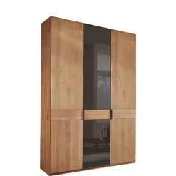 Wohnen 3-türiger Kleiderschrank in Erle teilmassiv - Hung