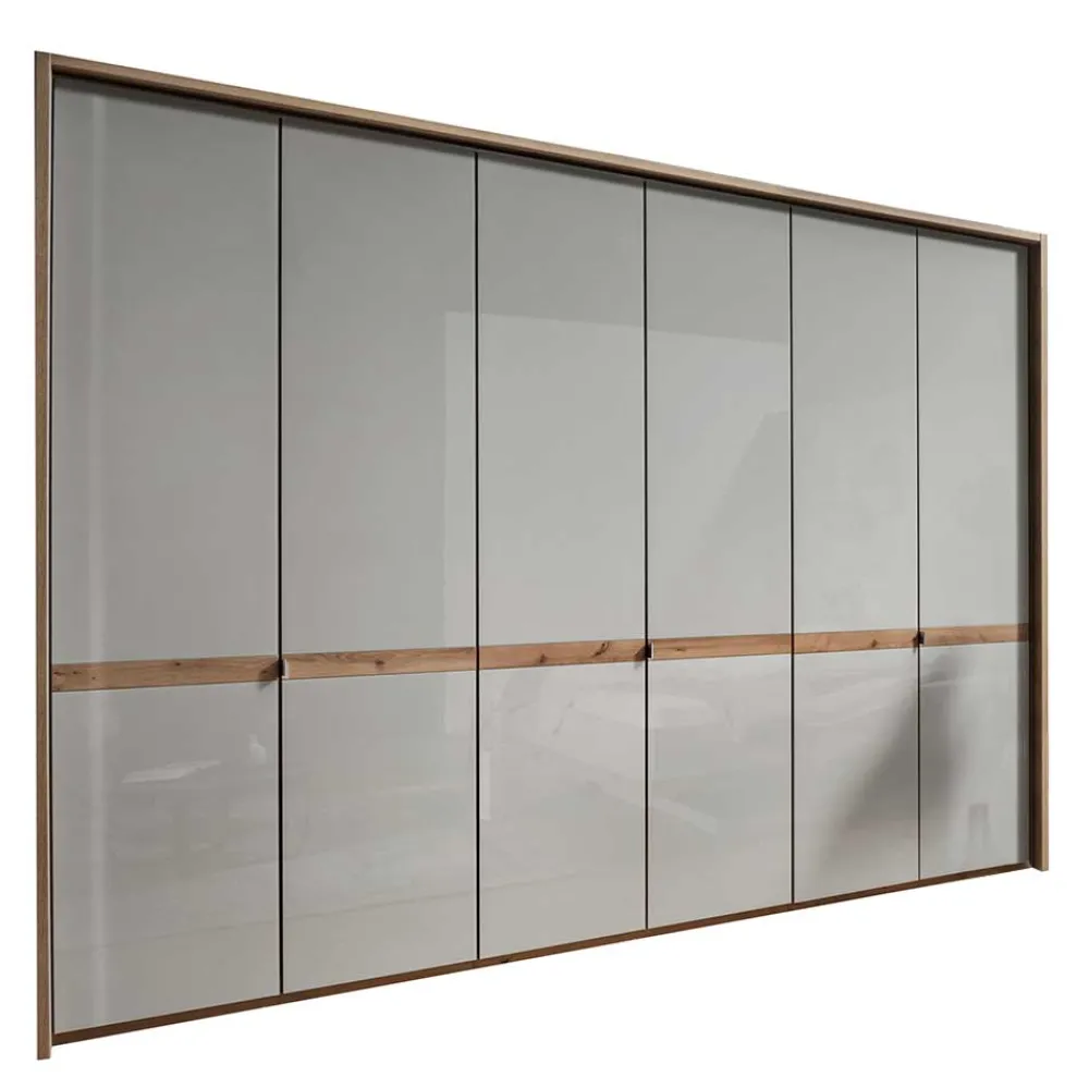 Wohnen Schränke|Kleiderschränke*6-türiger Kleiderschrank in Beige Glas - Crascanu