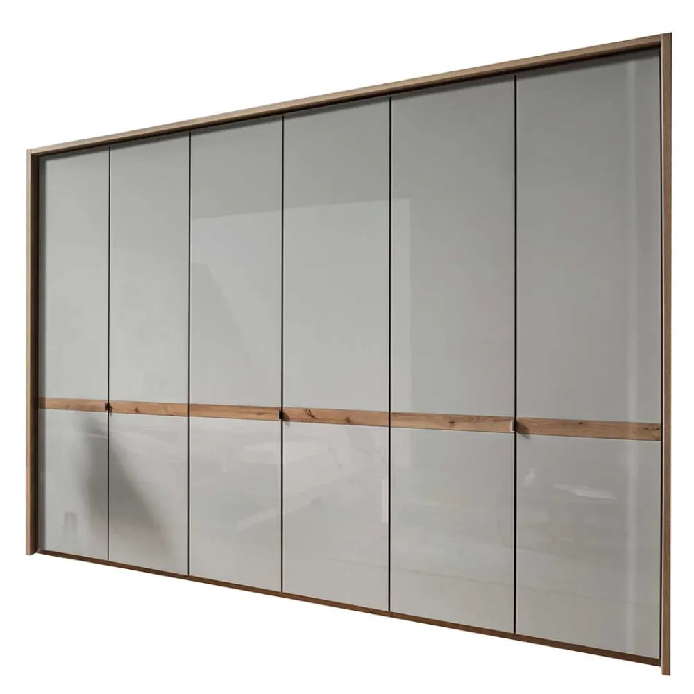 Wohnen Schränke|Kleiderschränke*6-türiger Kleiderschrank in Beige Glas - Crascanu