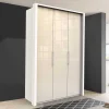 Wohnen 2-türiger Kleiderschrank in Creme Glasfront - Zidarie