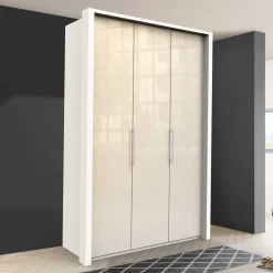 Wohnen 2-türiger Kleiderschrank in Creme Glasfront - Zidarie