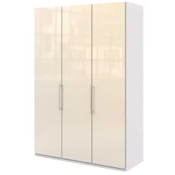 Wohnen 2-türiger Kleiderschrank in Creme Glasfront - Zidarie