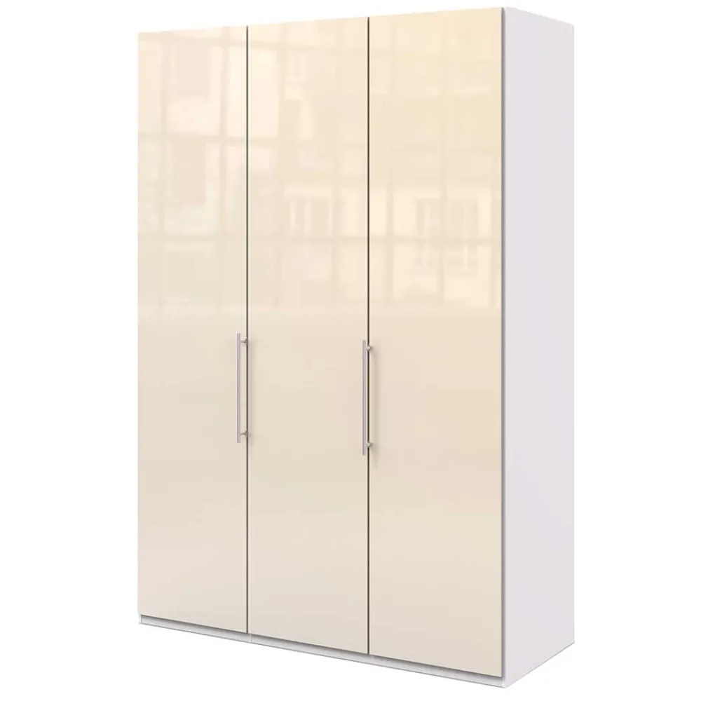 Wohnen 2-türiger Kleiderschrank in Creme Glasfront - Zidarie