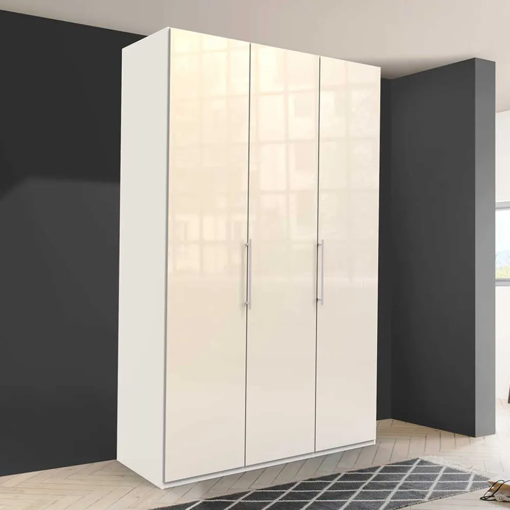 Wohnen 2-türiger Kleiderschrank in Creme Glasfront - Zidarie