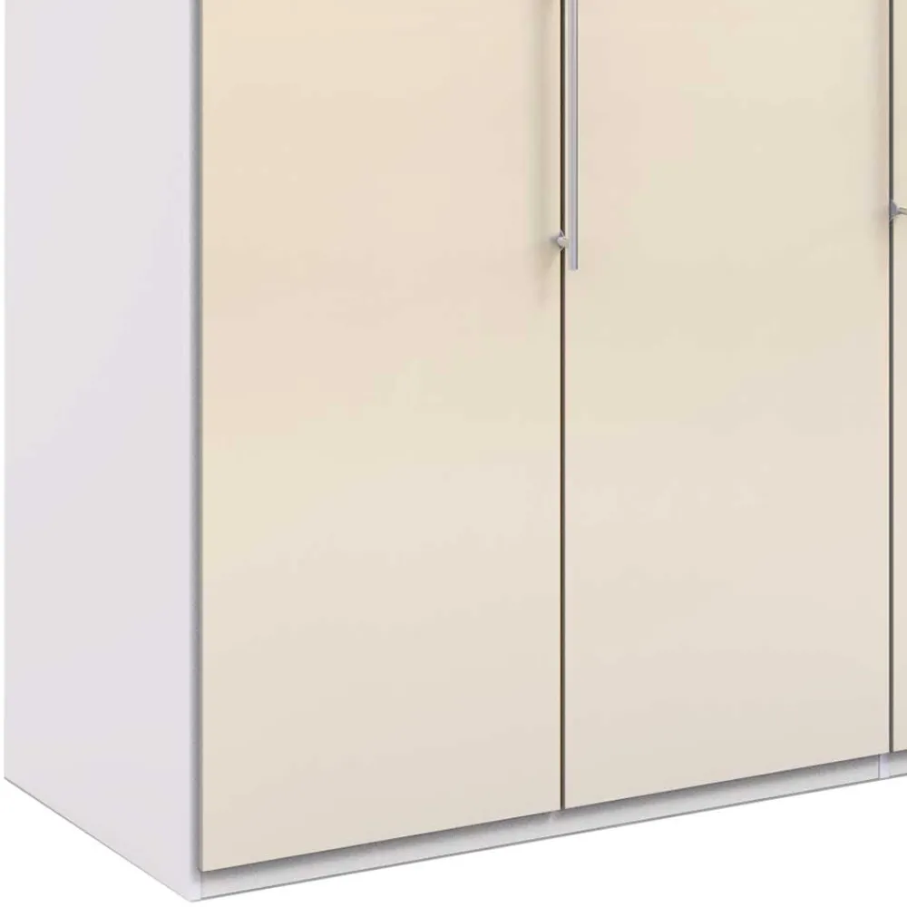 Wohnen 2-türiger Kleiderschrank in Creme Glasfront - Zidarie