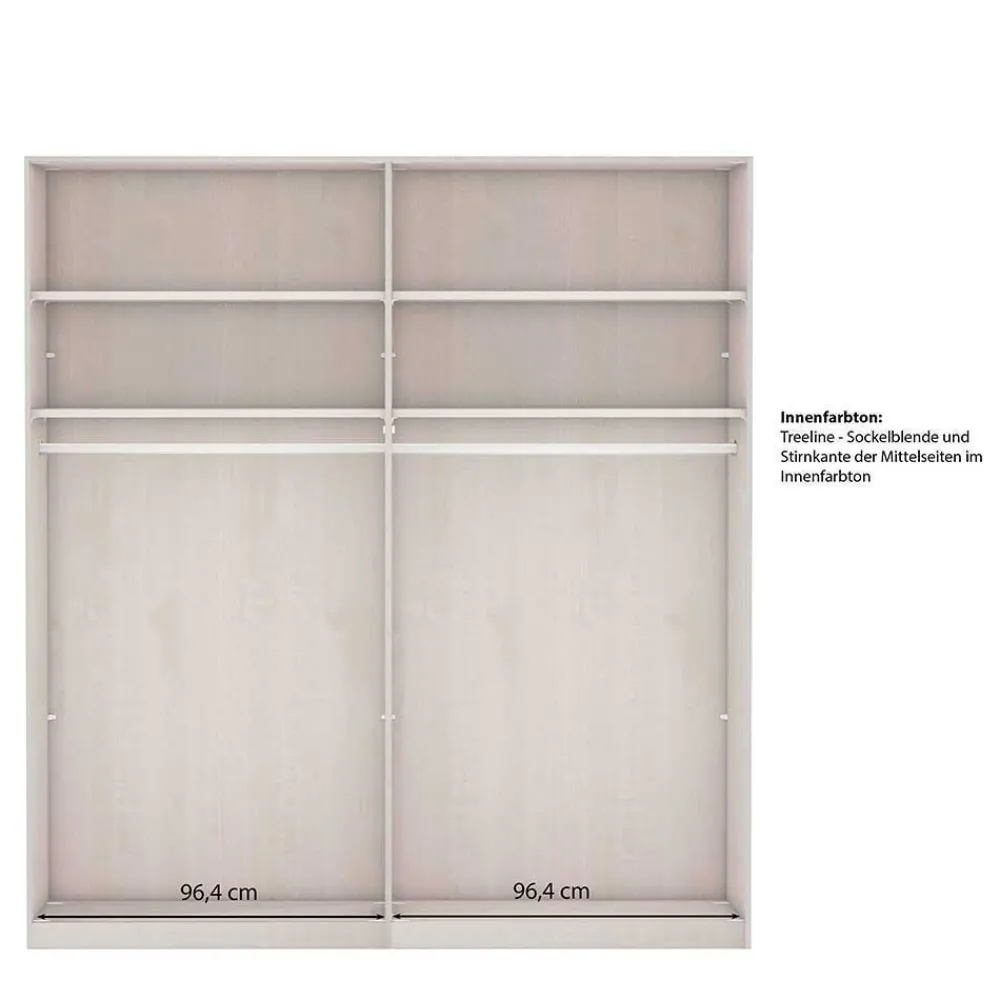 Wohnen Kleiderschränke|Schränke*2-türiger Kleiderschrank mit Schwebetüren - modern - Rajavo