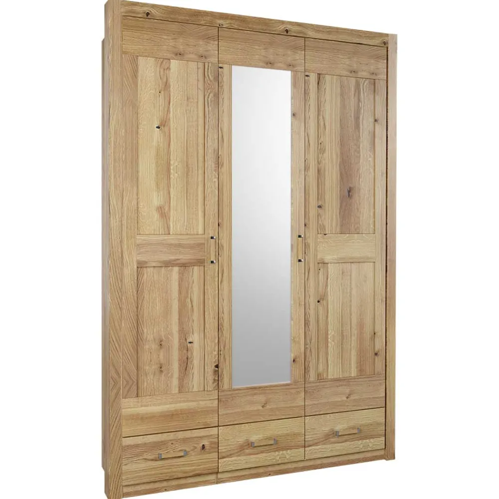 Wohnen 3-türiger Kleiderschrank mit 3 Schubladen - Zamron