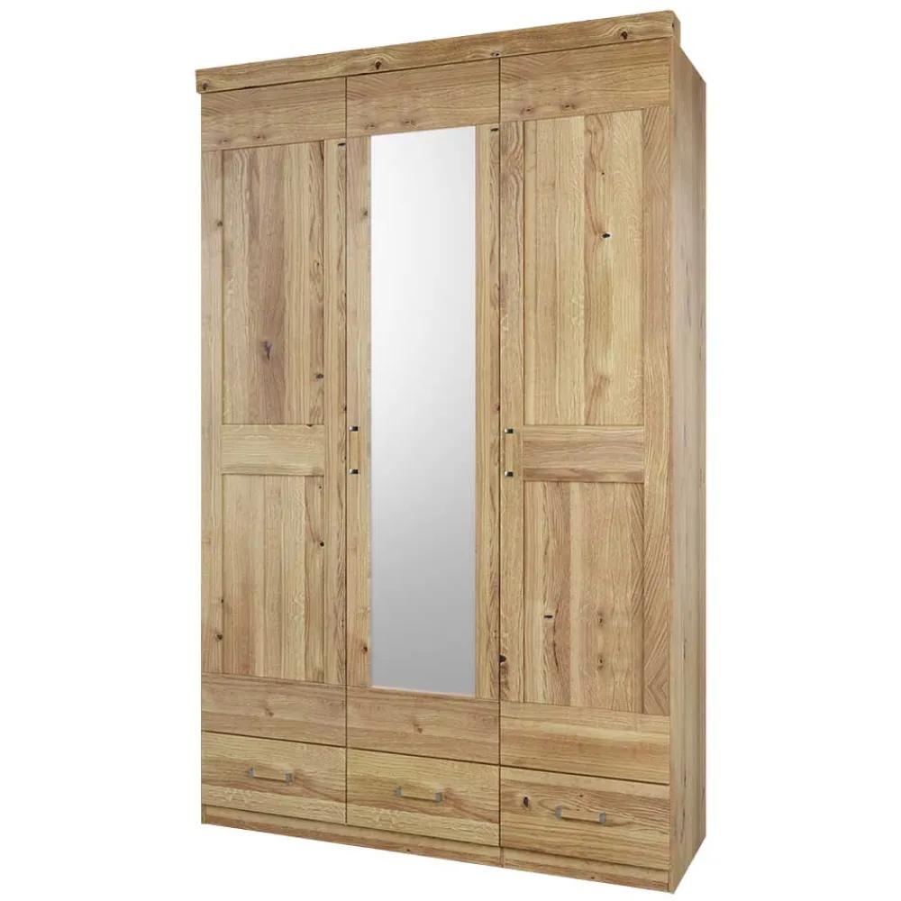 Wohnen 3-türiger Kleiderschrank mit 3 Schubladen - Zamron