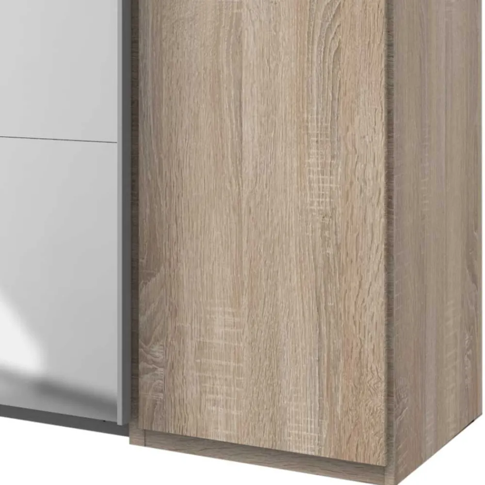 Wohnen Kleiderschränke|Kleiderschränke*4-türiger Kleiderschrank mit Spiegel Schwebetüren - Metrona