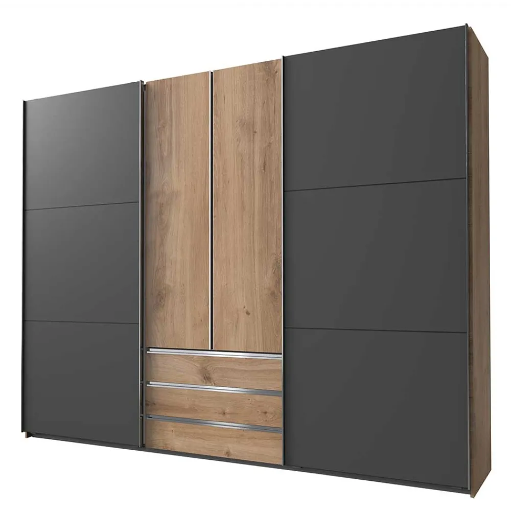 Wohnen Schränke|Kleiderschränke*4-türiger Kleiderschrank mit Dreh- & Schiebetüren - Bafata