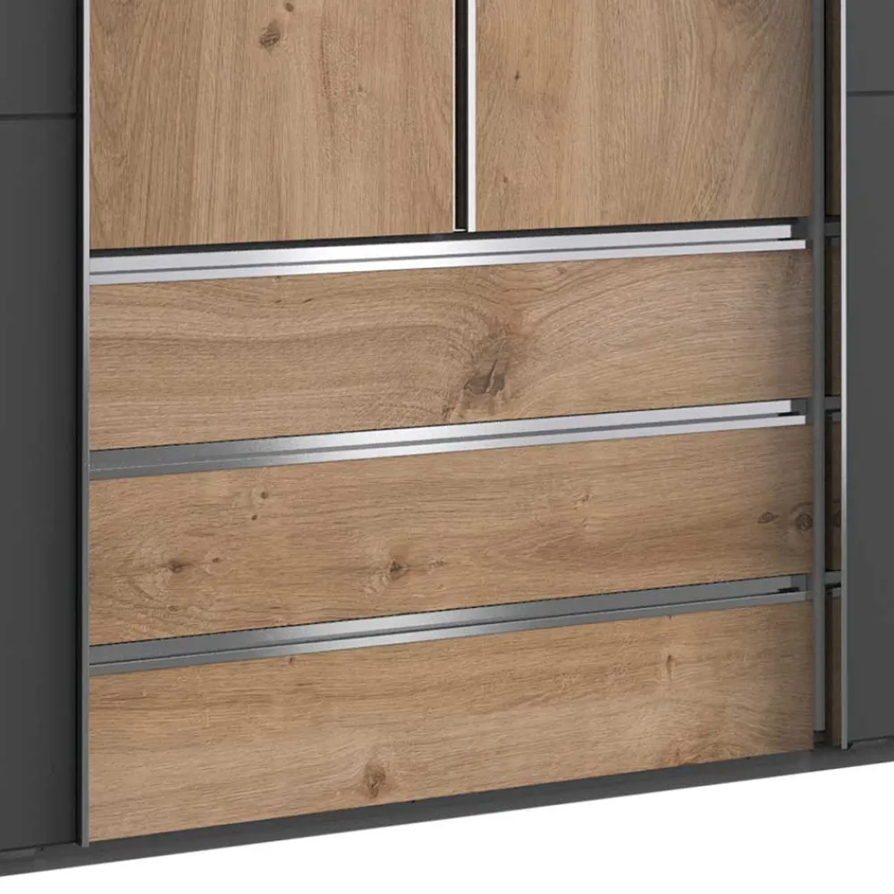 Wohnen Schränke|Kleiderschränke*4-türiger Kleiderschrank mit Dreh- & Schiebetüren - Bafata