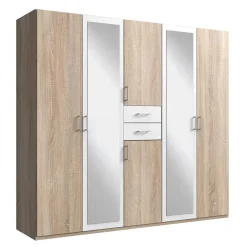 Wohnen Weiße Möbel|Glasmöbel*6-türiger Kleiderschrank mit zwei Schubladen - Coint