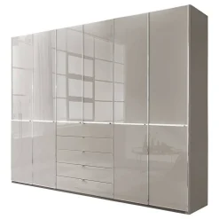 Wohnen 6-türiger Kleiderschrank mit fünf Schubladen - Nucina