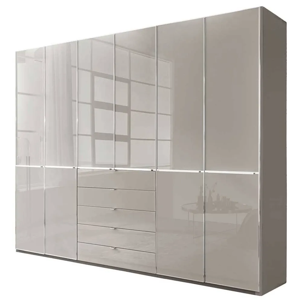 Wohnen 6-türiger Kleiderschrank mit fünf Schubladen - Nucina