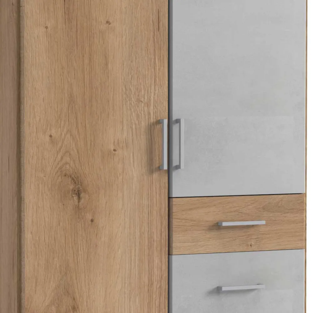 Wohnen 2-türiger Kleiderschrank mit Schubladen zweifarbig - Anca