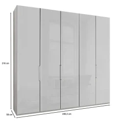 Wohnen 3-türiger Kleiderschrank mit Dreh- und Falttüren - Nujan