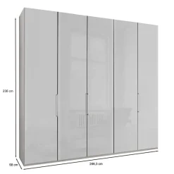 Wohnen 3-türiger Kleiderschrank mit Dreh- und Falttüren - Nujan