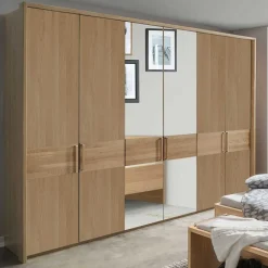 Wohnen Naturholzmöbel|Kleiderschränke*6-türiger Kleiderschrank mit 2 Spiegeln - Emdsiva III
