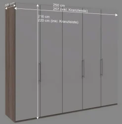 Wohnen 3-türiger Kleiderschrank mit Falttüren - Vaclyn