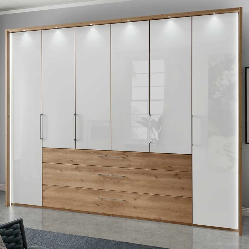 Wohnen Kleiderschränke|Kleiderschränke*4-türiger Kleiderscrhank mit drei Schubladen - Eyes