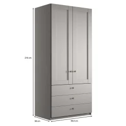 Wohnen Kleiderschränke|Kleiderschränke*2-türiger Kombi-Kleiderschrank mit 3 Schubladen - Ridonna