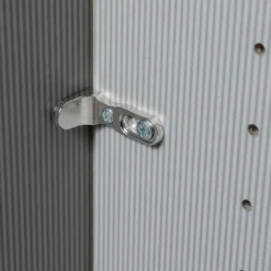 Wohnen 4-türiger Kombi-Kleiderschrank in Hellgrau Glas - Korcula