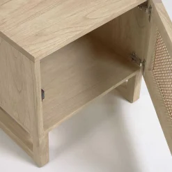 Wohnen Rattanmöbel*1-türiger Nachtschrank mit Rattan Wiener Geflecht - Bertino